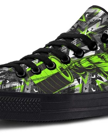 Moss Green Polygon Deadlift Art Sneakers - Geometric Gym Shoes