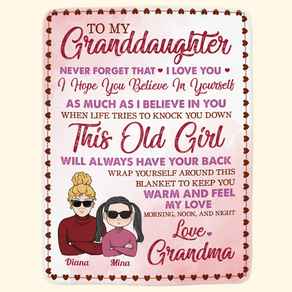The Love Between Grandma And Granddaughter - Personalized Blanket Big Size