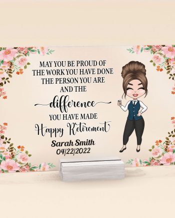Happy Retirement - Personalized Acrylic Plaque - Retirement Gift For Boss, Colleagues, Coworker, Teacher, Friends