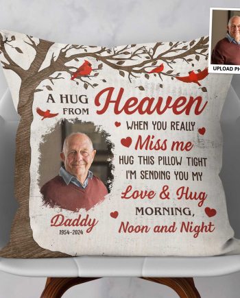 Memorial A Hug From Heaven 2 - Personalized Photo Pillow (Insert Included)