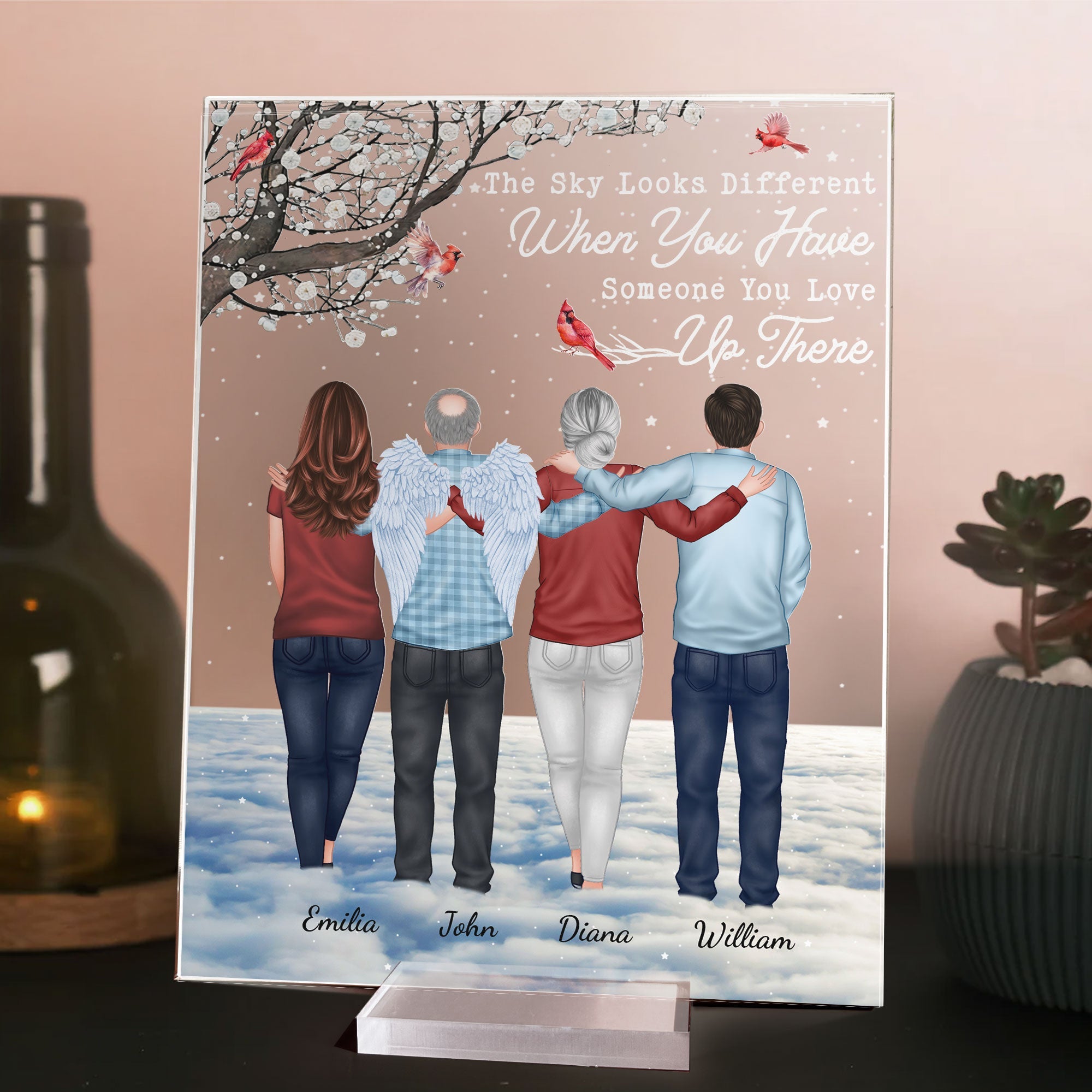 The Sky Looks Different When Someone You Love Is Up There Ver 2 - Personalized Acrylic Plaque