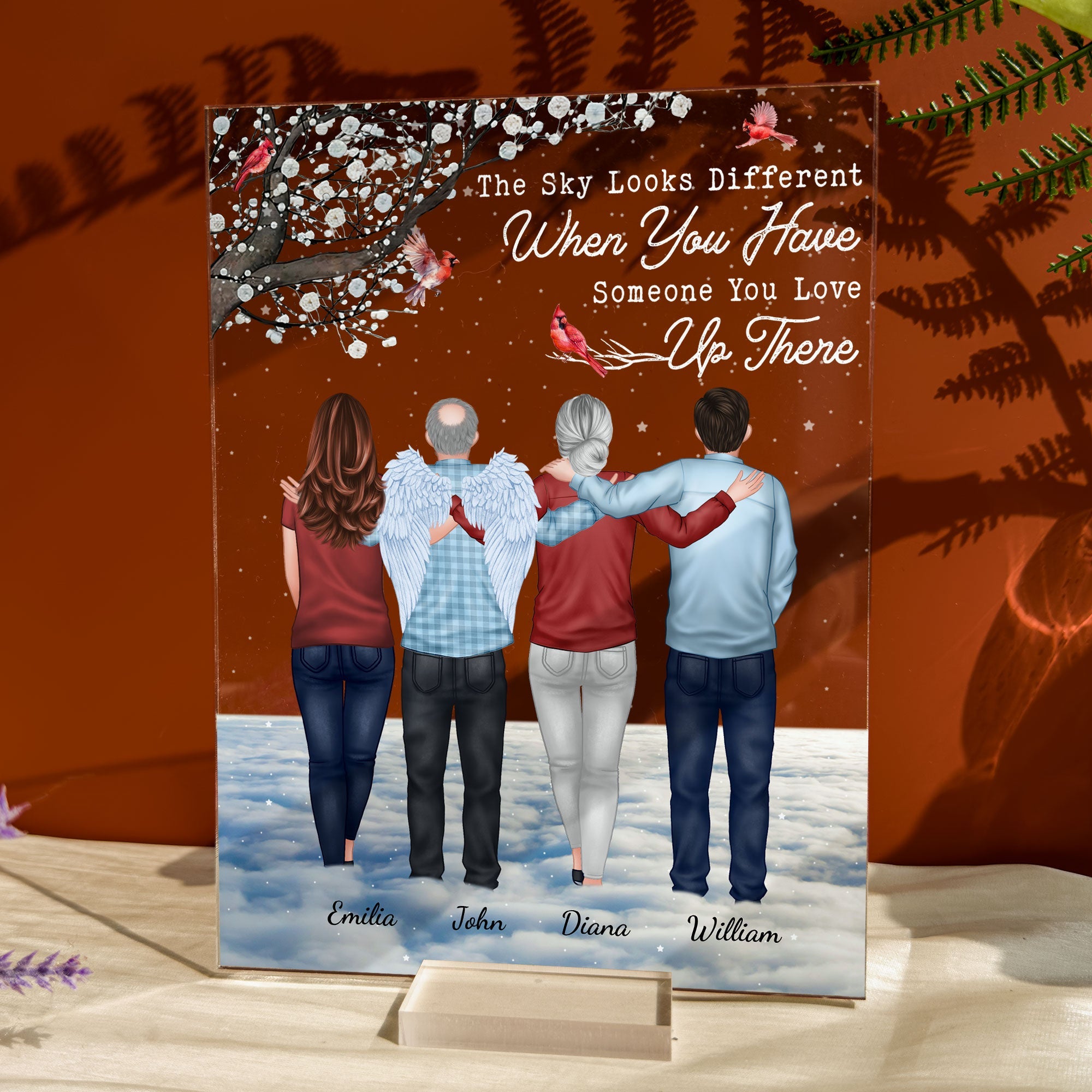 The Sky Looks Different When Someone You Love Is Up There Ver 2 - Personalized Acrylic Plaque