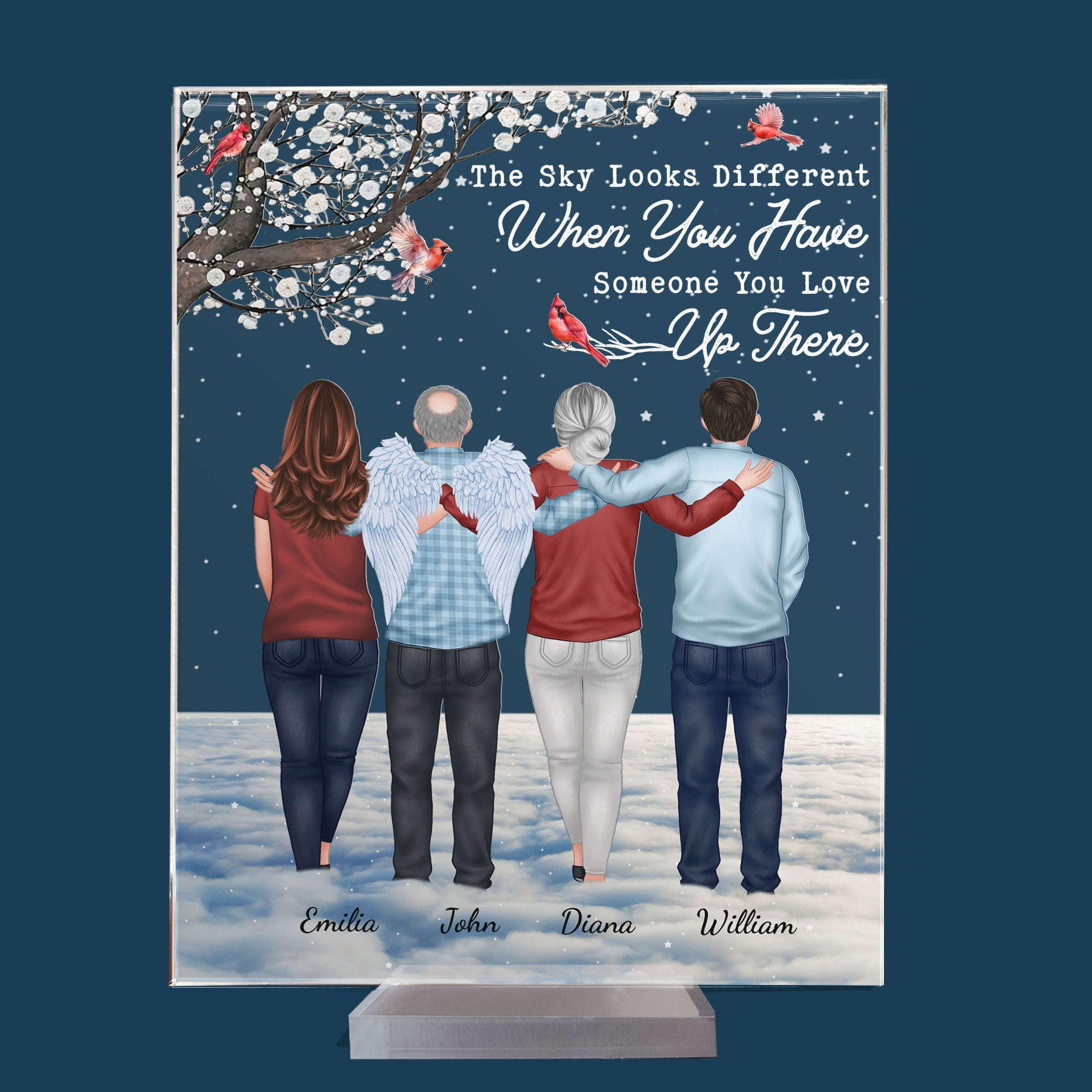 The Sky Looks Different When Someone You Love Is Up There Ver 2 - Personalized Acrylic Plaque